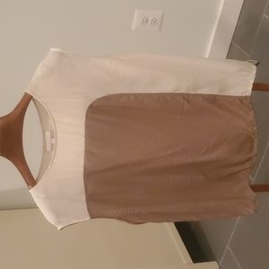 SALE! $19! Nordstrom collection sleevless silk beige and cream top US Size L